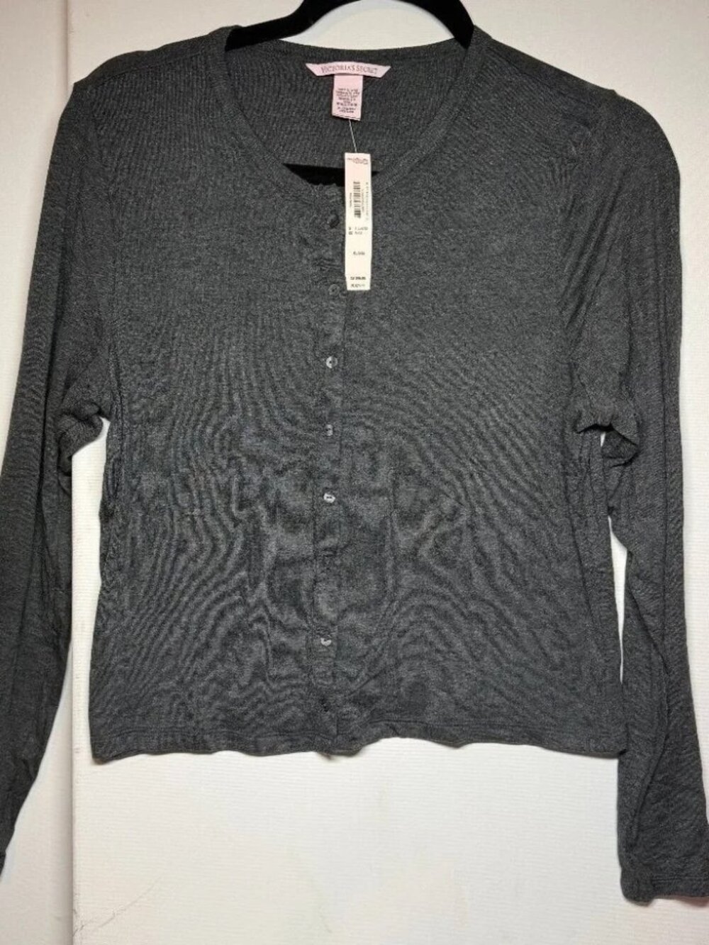 Victoria’s Secret Gray Cropped Cardigan Round Neck Women’s Size XL